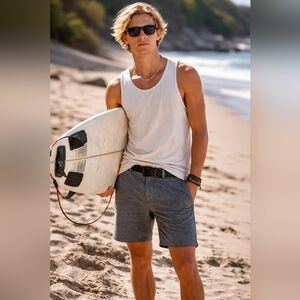 Quiksilver Gray Flecked Cotton Chino Shorts 25 Surf Skater Casual Lightweight Su